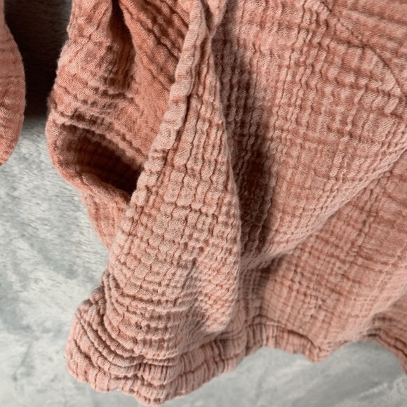 J Jill Pure Women's Top XL Cotton‎ Gauze Button Up Roll Tab Long Sleeve Pockets - Picture 5 of 8